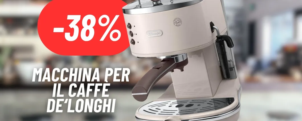 Sia espresso che cappuccino con la Macchina per il Caffè Vintage di De'Longhi al 38% di sconto