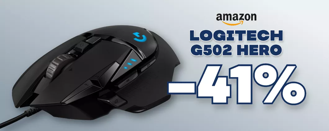 Logitech G502 HERO: il mouse da gaming è SCONTATO del 41%