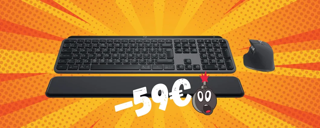 Combo Logitech: tastiera e mouse wireless in SCONTO di 59€