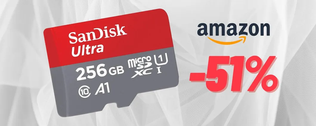 Memoria microSD SanDisk da 256GB in offerta a META' PREZZO