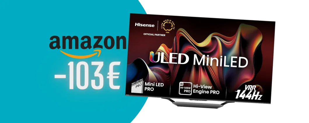 Hisense: smart TV da 55 pollici Mini-LED in offerta a 103€ in MENO