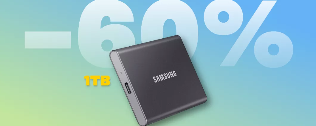 Samsung T7 Portable SSD 1TB: possibile ERRORE DI PREZZO (-60%)