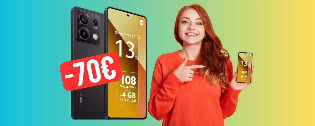 Redmi Note 13 5G (8GB+256GB) con camera da 108MP a 70€ in MENO