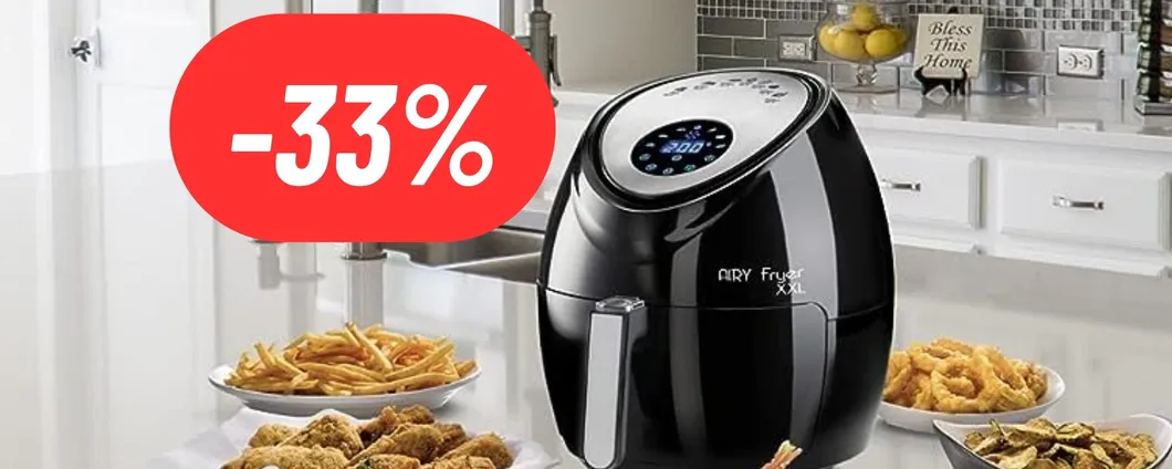 La friggitrice ad aria XXL Ariete per tutta la famiglia è in MEGA SCONTO del 33% su Amazon