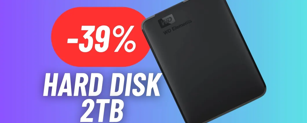 Trasferimenti ULTRAVELOCI con l'Hard Disk Western Digital da 2TB in SCONTO SHOCK (-39%)