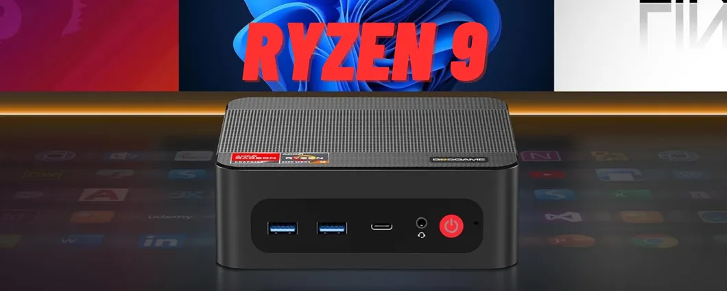 Mini PC con Ryzen 9, 16 GB di RAM, SSD da 512 GB e triplo display (-120€)