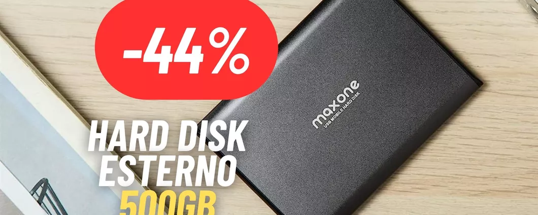 500GB di storage portatili al 44% di sconto: Hard Disk Esterno in MAXI PROMO