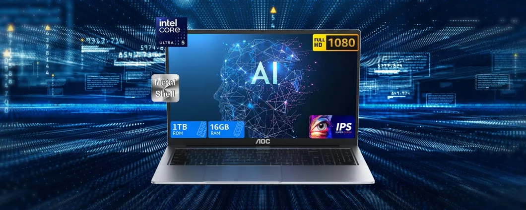 Notebook con Intel Core Ultra 5, 16GB RAM e 1TB SSD in sconto di 239€