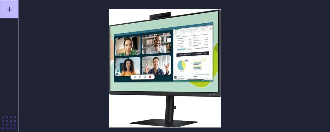 Monitor SAMSUNG S40VA da 24 pollici con webcam integrata in promo speciale su Amazon