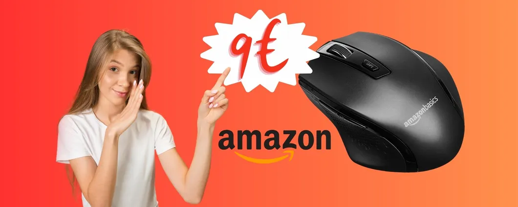 Amazon Basics: mouse wireless ergonomico a prezzo REGALO
