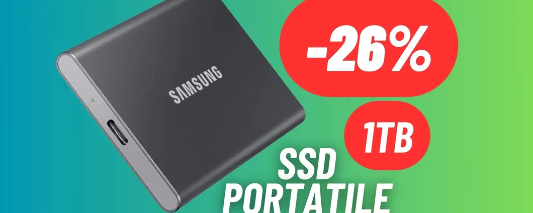 1TB può entrare in tasca: SSD portatile di Samsung ad un SUPER PREZZO con il Black Friday