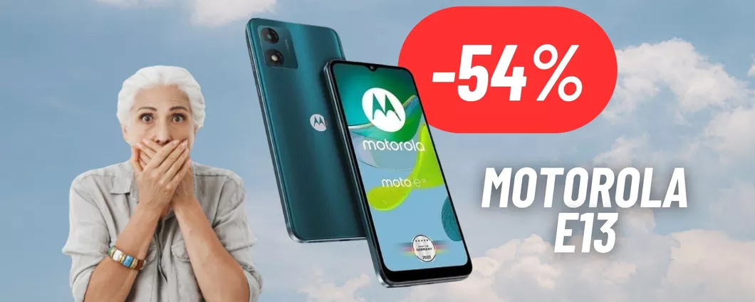 Motorola E13: smartphone eccezionale a 92€, SCONTO OUTLET su eBay