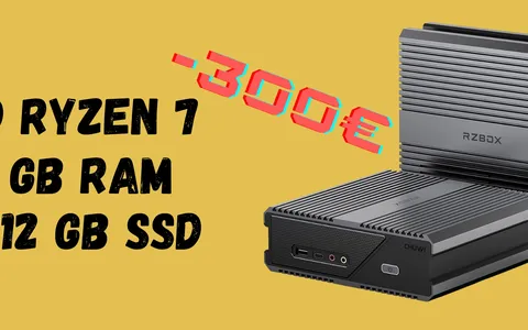 Mini PC con Ryzen 7, 16GB RAM e 512GB SSD in SCONTO di 300€