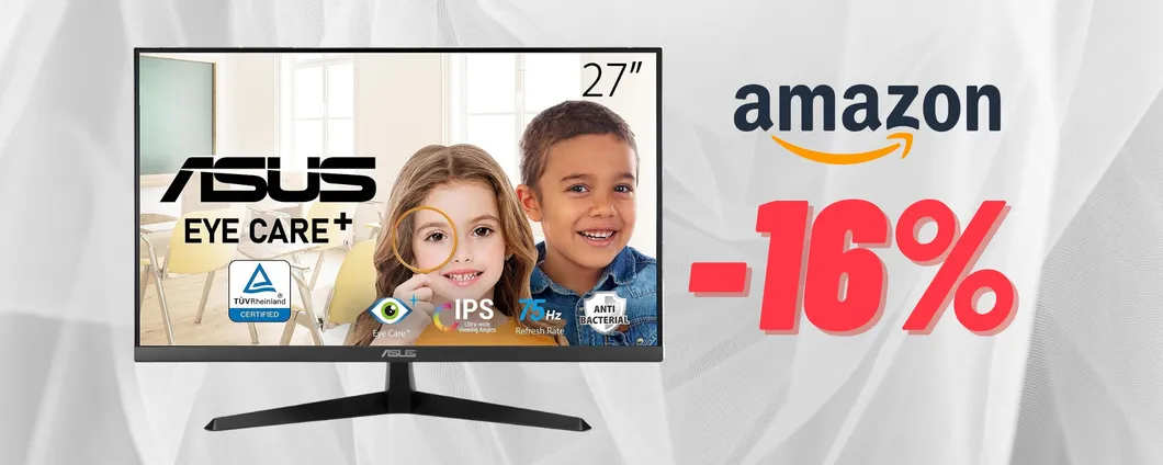 Proteggi i tuoi occhi col Monitor ASUS Eye Care+ FHD in OFFERTA!