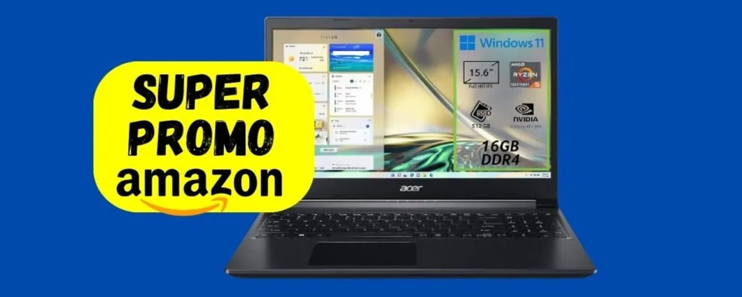 Notebook Acer Aspire 7 su Amazon OGGI RISPARMI 200 euro