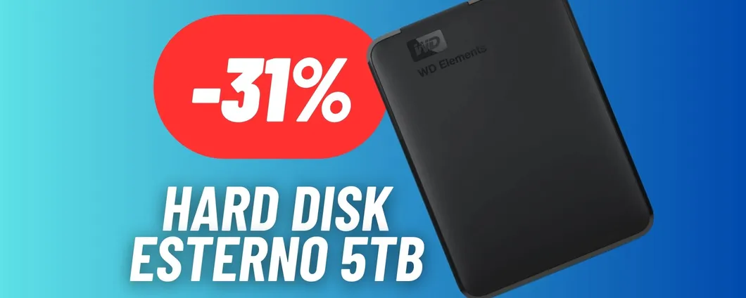 Porta a spasso i tuoi 5TB di archiviazione: hard disk esterno portatile di Western Digital IN MAXI SCONTO