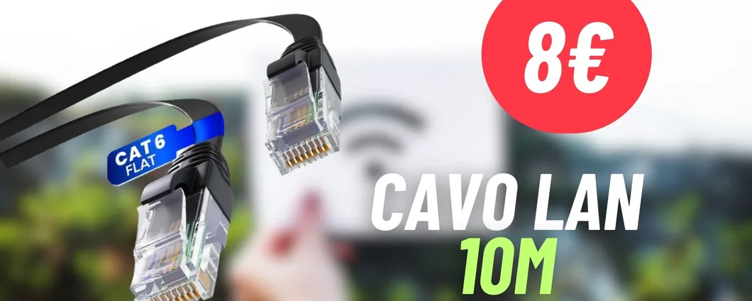 Cavo ethernet da 10m a soli 8€ su Amazon: potenzia la tua connessione senza depotenziare il portafogli