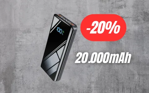 Powerbank da 20.000mAh in offerta su Amazon: risparmia il 20% e ricarica i tuoi dispositivi