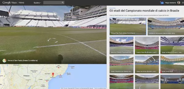 Tour virtuale degli stadi del Campionato Mondiale di Calcio del Brasile
