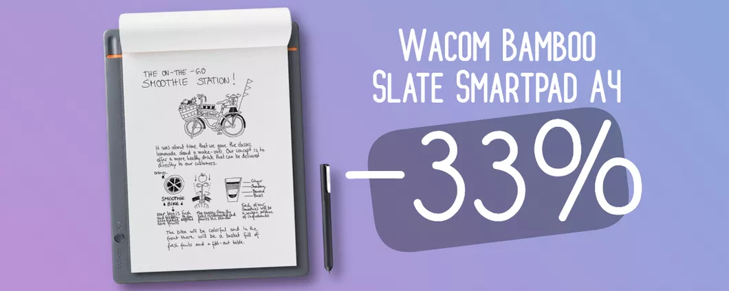Wacom Bamboo Slate Smartpad A4: un blocco note così non l'hai mai visto (-33%)