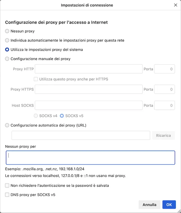 proxy tor su Firefox