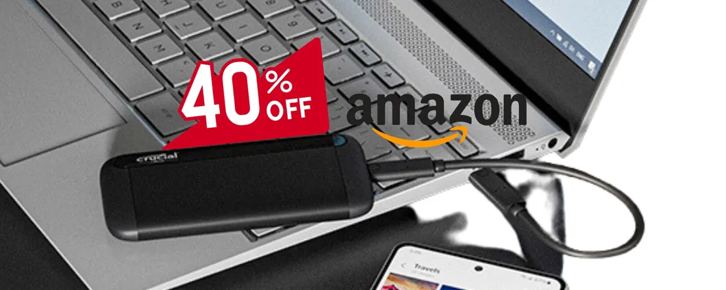 SSD portatile Crucial X8 da 1TB a PREZZO ASSURDO (-40%)
