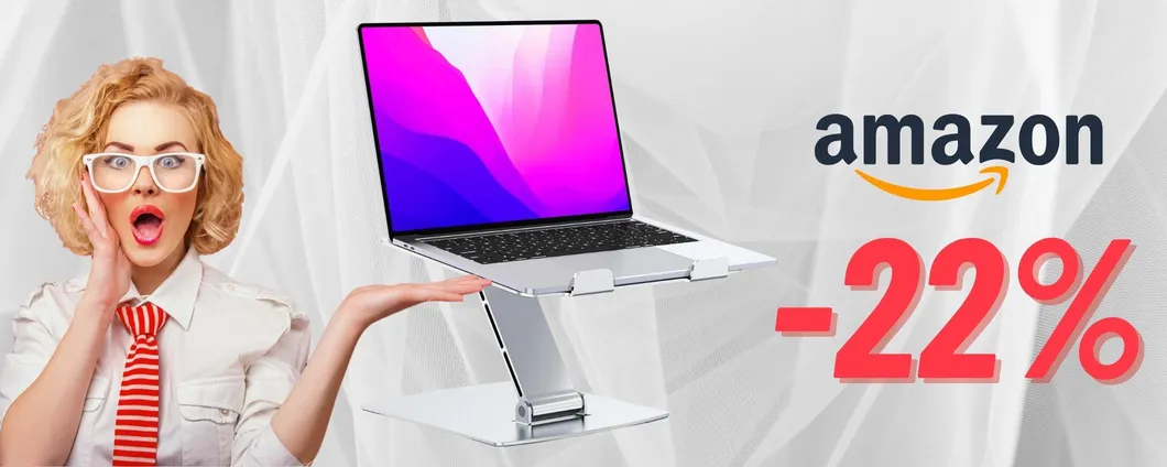 Lavora più COMODAMENTE col Supporto per PC Portatile IN OFFERTA!