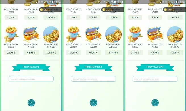 Pokémon Go: su Android in arrivo le Promozioni. Ecco dove inserire i codici