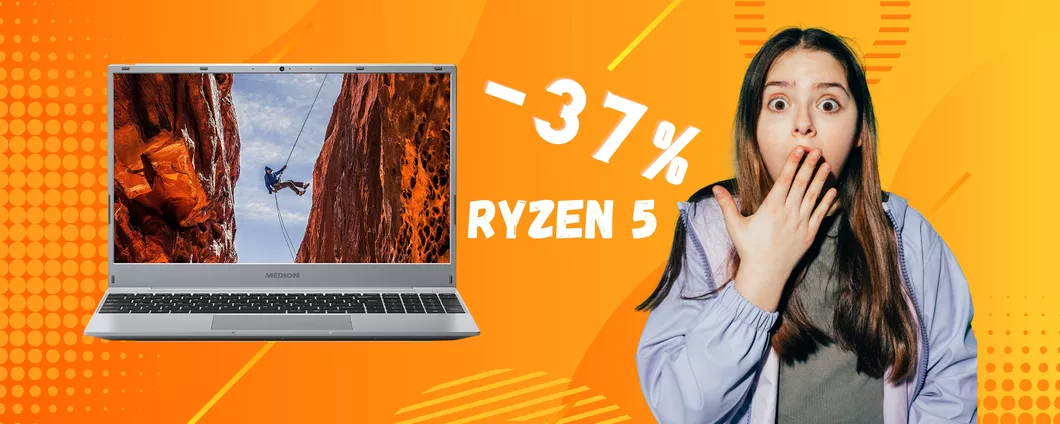 Notebook con Ryzen 5 e SSD da 512GB in SCONTO di 201€