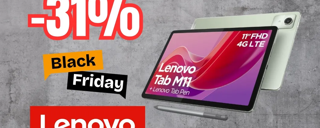 Tablet Lenovo M11 perfetto per il lavoro e per lo studio (-31%)