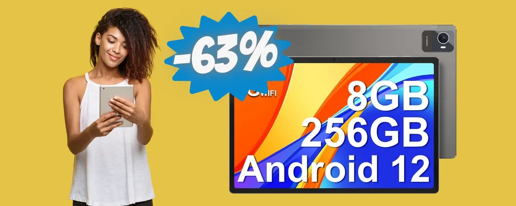 Tablet Android da 10,5 pollici con 256GB e Dual Sim a PREZZO HOT