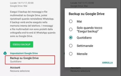 Attenzione ai backup di Whatsapp: Google Drive limiterà lo spazio di archiviazione