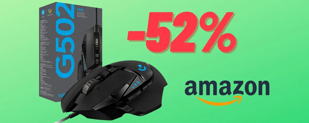 Mouse Gaming Logitech G502 HERO a MENO DI META' PREZZO