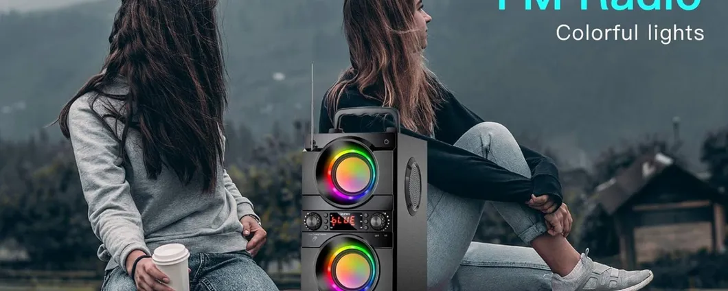 Cassa Bluetooth da 60 W con doppio Sub e LED sincronizzati ad un prezzo FOLLE su Amazon