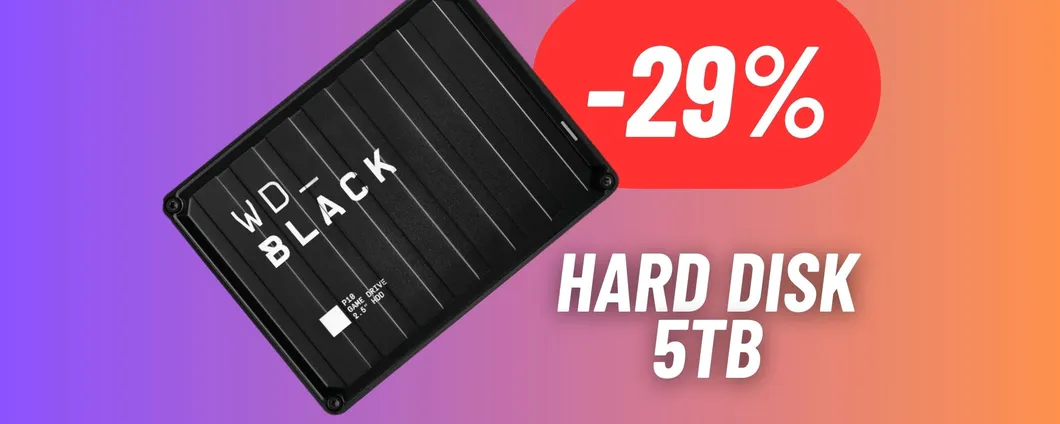 Conserva i tuoi VIDEOGAMES sull'Hard Disk esterno da 5TB di Western Digital: SCONTO PAZZO