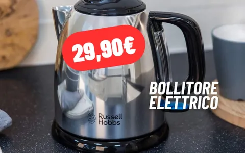 Affronta il freddo con tante bevande calde grazie al Bollitore Elettrico Russell Hobbs in SUPER PROMO