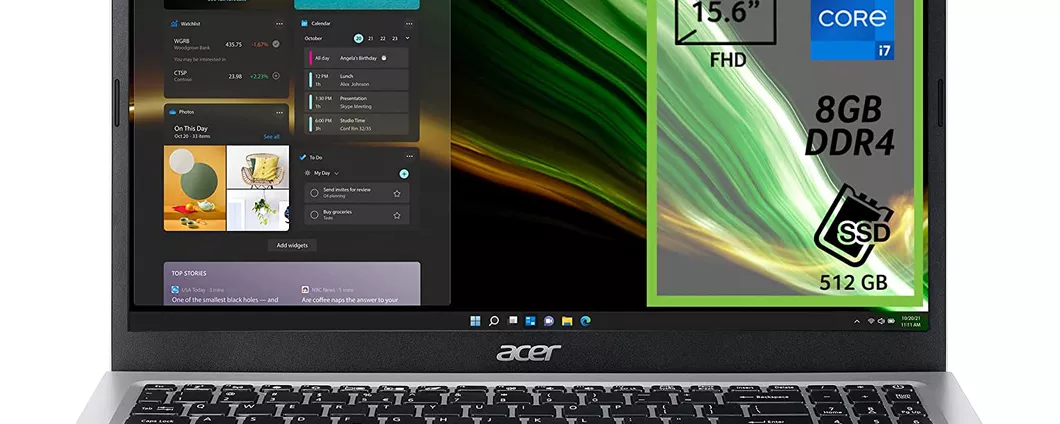 Notebook Acer Aspire 3 A315-58-76W1: SCONTO ENORME su Amazon per il portatile