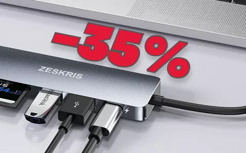 Hub USB-C 6-in-1, SCONTO 35% su Amazon: espandi le porte del tuo laptop