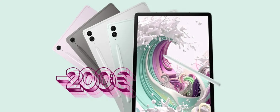 Samsung Galaxy Tab S9 FE da 128GB in sconto di 200€ è un vero affare