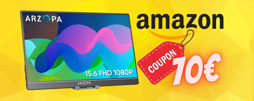 Monitor portatile FHD da 15,6 pollici a MENO di 100€ su Amazon
