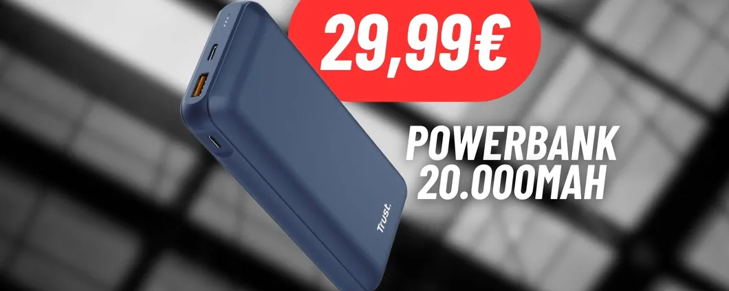 Powerbank da 20.000mAh con USB-C IN OFFERTA