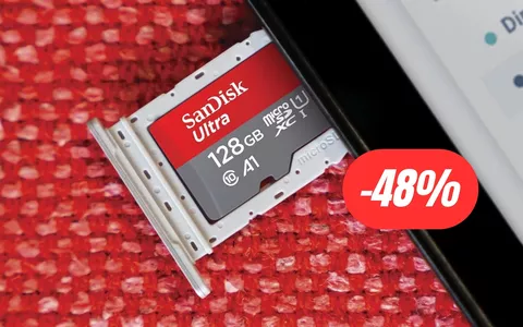 microSD SanDisk da 128GB con adattatore incluso al 48% di sconto