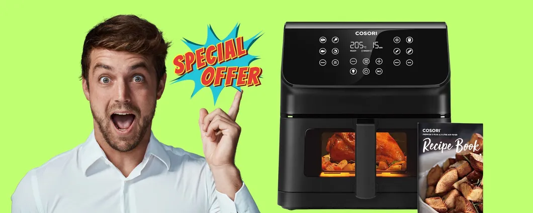 Friggitrice ad aria da 6 litri con 12 programmi ad un prezzo PAZZO su Amazon