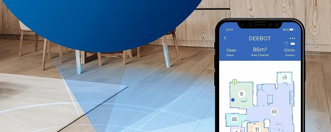 Robot ECOVACS DEEBOT N8+ con funzioni asciuga e lava 2-in-1 in promo su Amazon