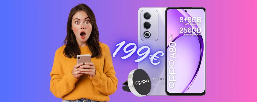 OPPO A80 5G da 256GB: economico ma performante, ora a 199€