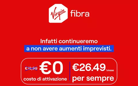 Fibra Virgin PROMO Natale: prezzo bloccato e 0 costi iniziali