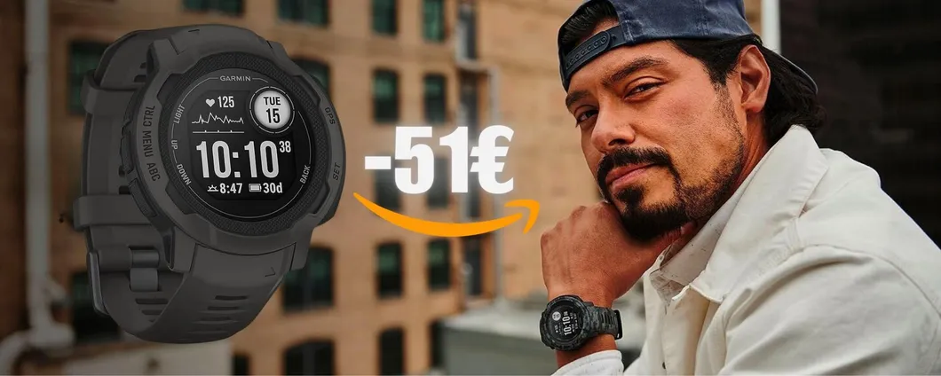 Garmin Instinct 2: smartwatch da 28h di autonomia e GPS (-17%)