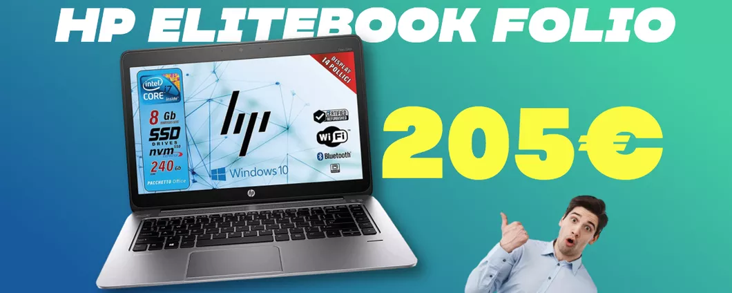 HP Elitebook Folio ricondizionato con Intel Core i7 e Office 2021 a soli 205€!