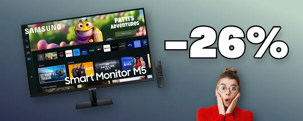 Poco più di 200€ per il Samsung Smart Monitor M5 da 27