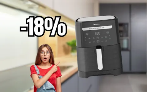 Friggitrice ad aria Moulinex da 6,5L, facile da pulire e con 8 programmi di cottura, OFFERTISSIMA AMAZON